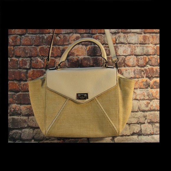 Kate Spade White Leather Straw Envelope Purse - Picture 3 of 8